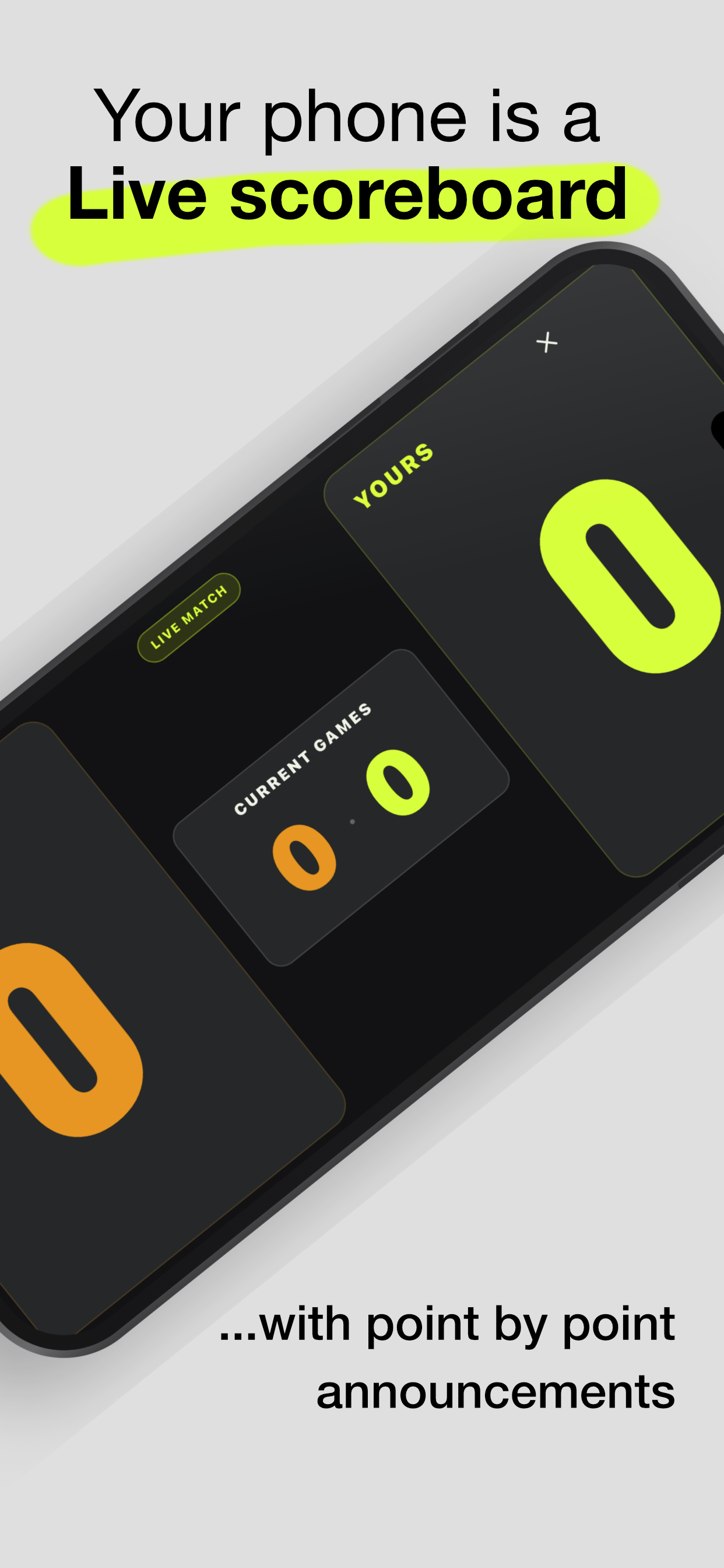 ScoreDog live padel scoreboard on iPhone